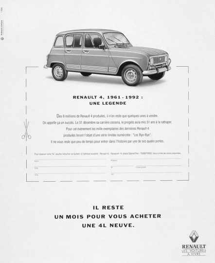 Renault 4 una campaña de despedida